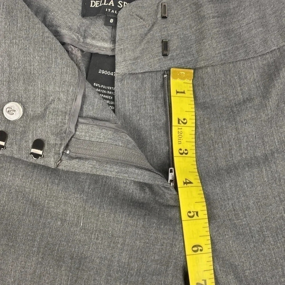 Gray mid rise slacks trouser straight leg formal office dress pants size6 - Picture 6 of 14